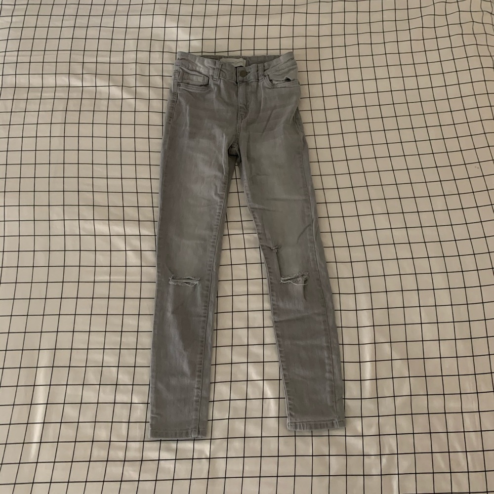 Treasure and Bond Light Grey Ripped Denim Jeans